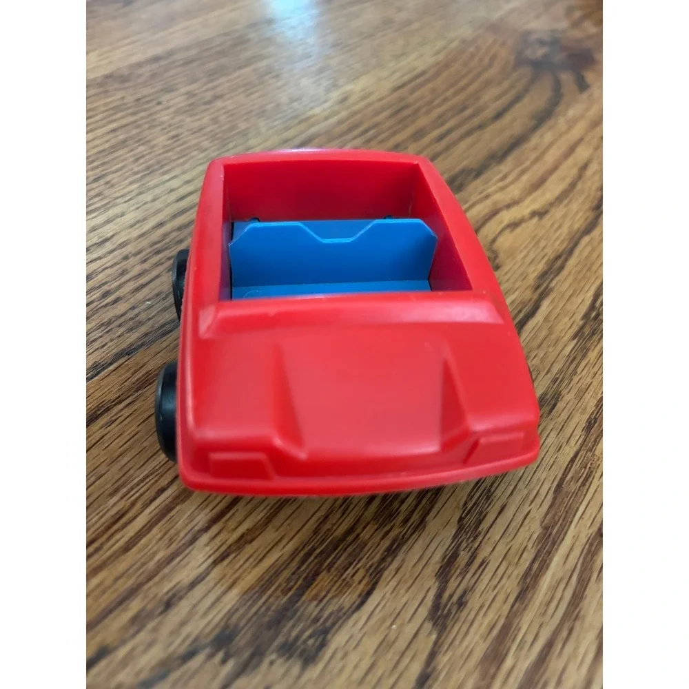 Vintage Playskool Red and Blue Plastic Toy Car Chunky Vehicle Preschool Toy